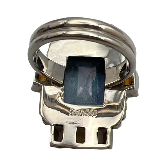 🦋NICKY BUTER RAJ LIMITED EDITION Blue Quartz Citrine Gemstone Ring Size 7 - Picture 10 of 13